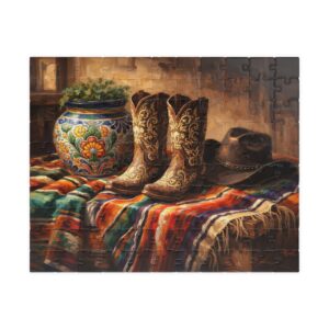 mexican pottery and cowgirl boots