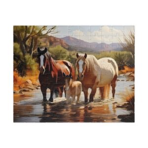 Wild Horses in an Arizona River